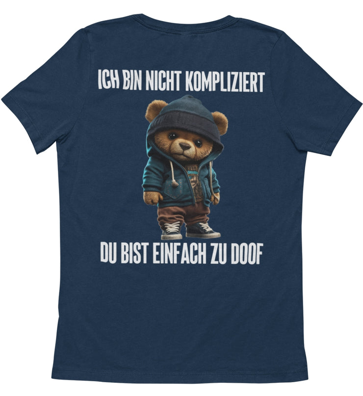 NICHT KOMPLIZIERT TEDDY Rückendruck Unisex T-Shirt