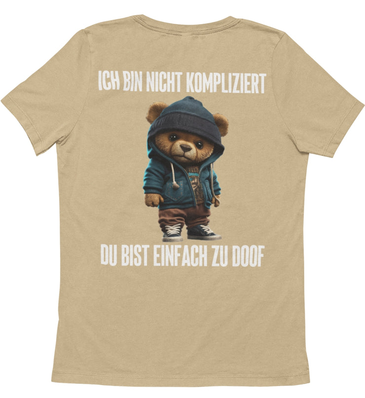 NICHT KOMPLIZIERT TEDDY Rückendruck Unisex T-Shirt