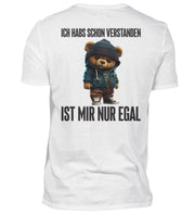 IST MIR EGAL TEDDY Rückendruck Herren V-Ausschnitt Shirt