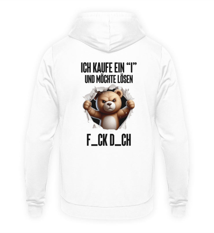 ICH KAUFE EIN "I" BÄR Rückendruck Unisex Hoodie