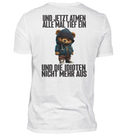 EINATMEN TEDDY Rückendruck Herren V-Ausschnitt Shirt