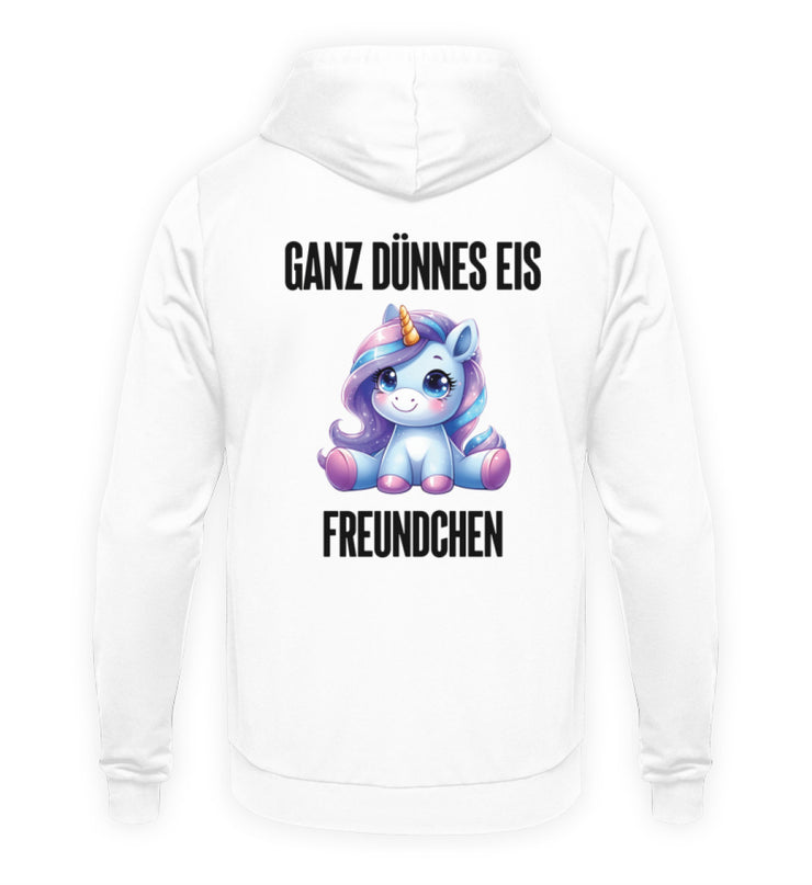 GANZ DÜNNES EIS EINHORN Rückendruck Unisex Hoodie