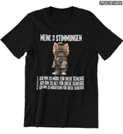 MEINE 3 STIMMUNGEN KATZE Vorderdruck T-Shirt