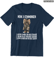 MEINE 3 STIMMUNGEN KATZE Vorderdruck T-Shirt