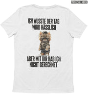 HÄSSLICHER TAG KATZE Rückendruck T-Shirt