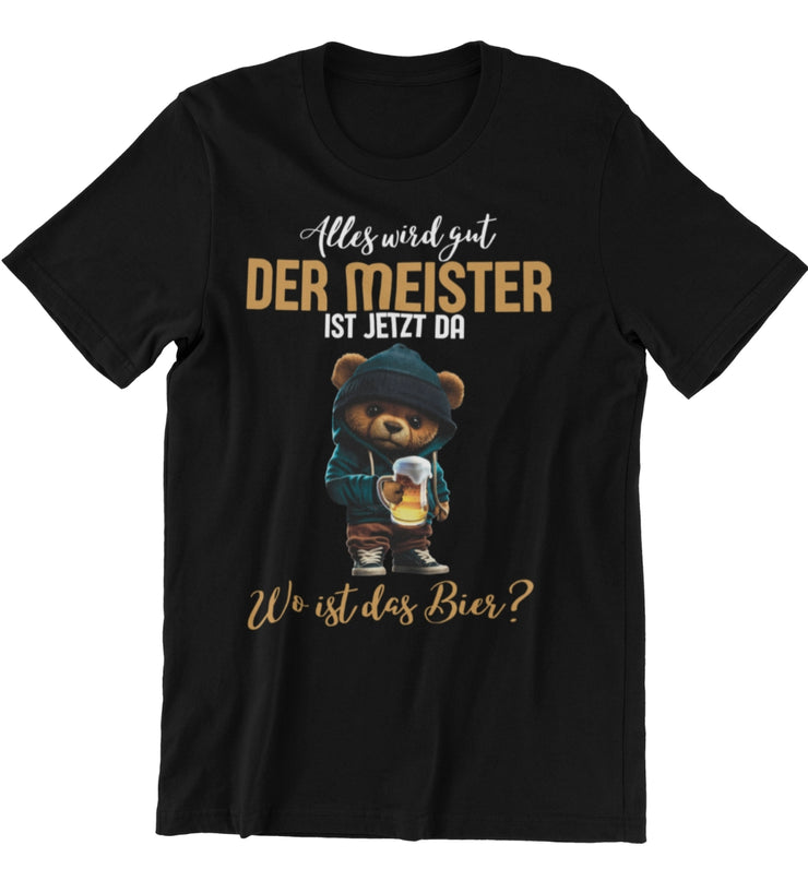 WO IST DAS BIER? TEDDY Vorderdruck Unisex T-Shirt