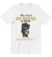 WO IST DAS BIER? TEDDY Vorderdruck Unisex T-Shirt