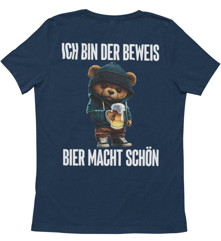 BIER MACHT SCHÖN TEDDY Rückendruck Unisex T-Shirt