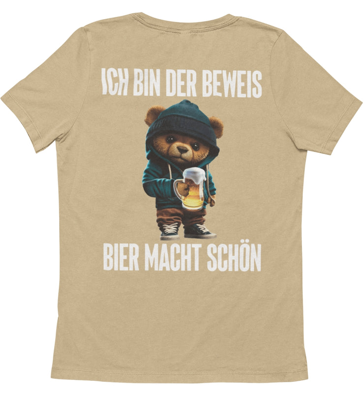 BIER MACHT SCHÖN TEDDY Rückendruck Unisex T-Shirt