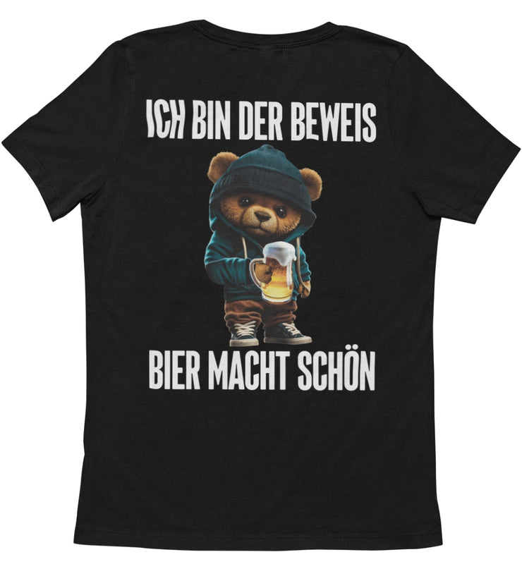 BIER MACHT SCHÖN TEDDY Rückendruck Unisex T-Shirt