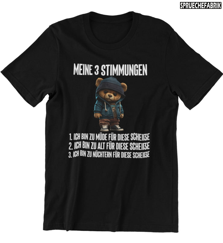 MEINE 3 STIMMUNGEN TEDDY Vorderdruck T-Shirt