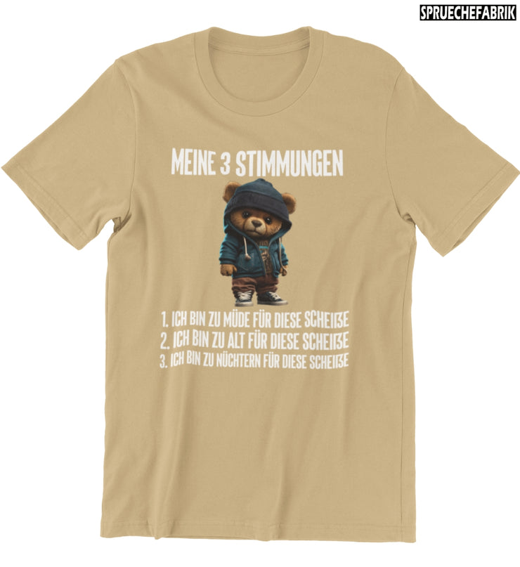 MEINE 3 STIMMUNGEN TEDDY Vorderdruck T-Shirt