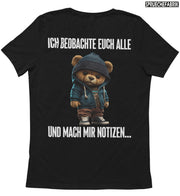 BEOBACHTEN TEDDY Rückendruck T-Shirt