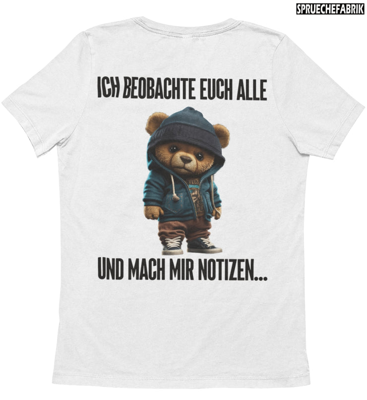 BEOBACHTEN TEDDY Rückendruck T-Shirt