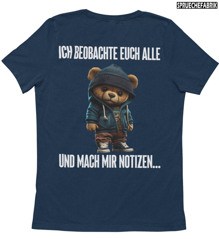 BEOBACHTEN TEDDY Rückendruck T-Shirt