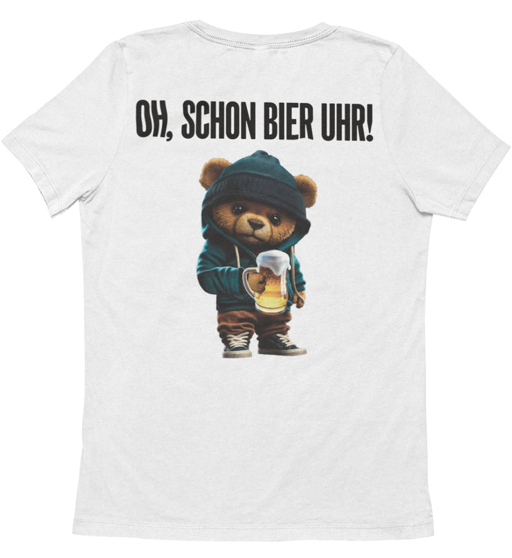 BIER UHR TEDDY Rückendruck Unisex T-Shirt