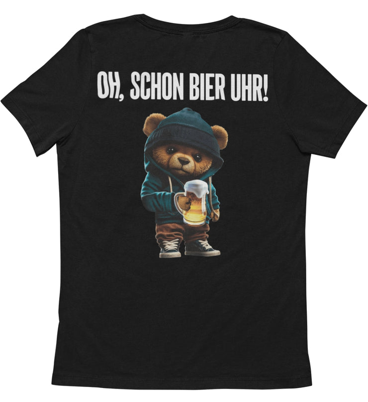 BIER UHR TEDDY Rückendruck Unisex T-Shirt