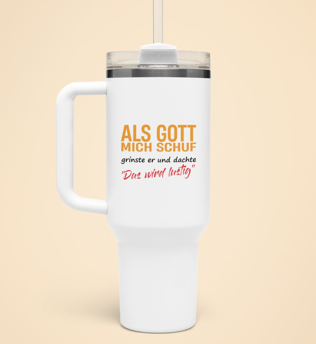 ALS GOTT MICH SCHUF | Thermobecher mit Henkel