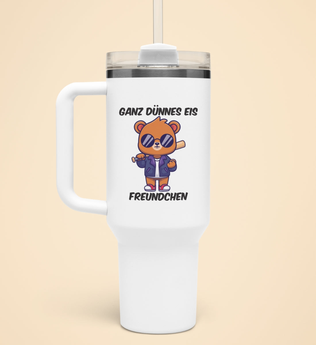 GANZ DÜNNES EIS FREUNDCHEN TEDDY | Thermobecher mit Henkel