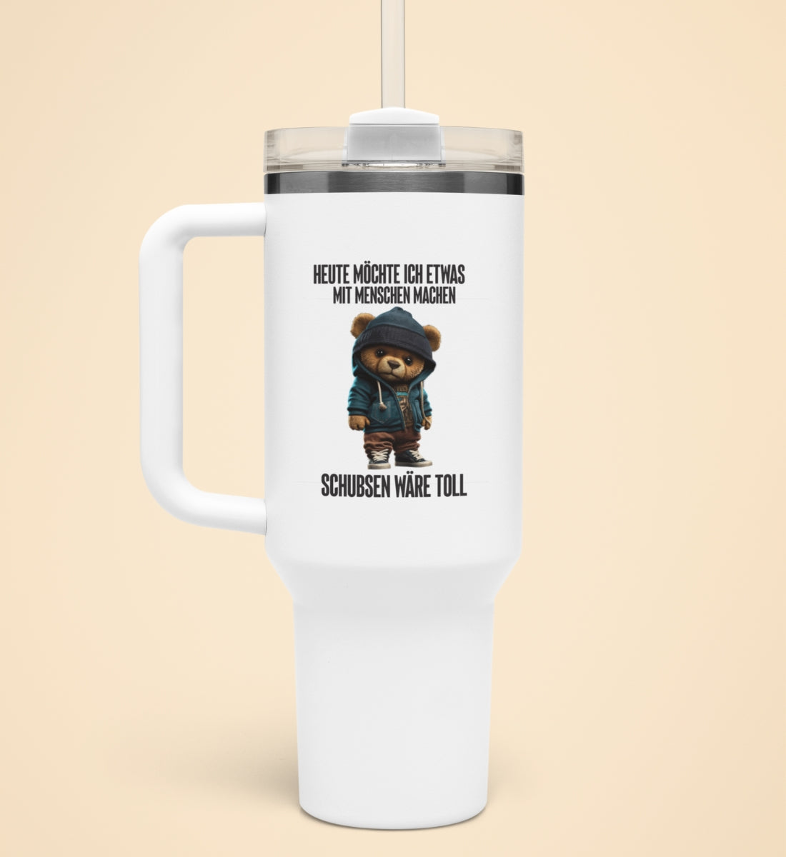 SCHUBSEN WÄRE TOLL TEDDY | Thermobecher mit Henkel
