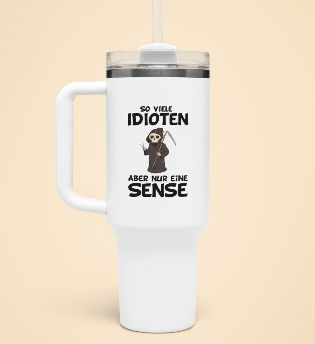 SO VIELE IDIOTEN | Thermobecher mit Henkel