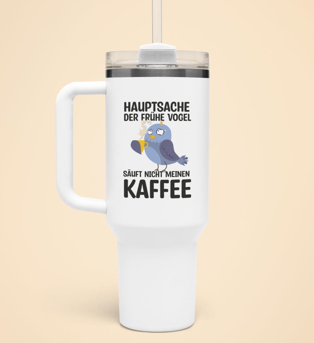 DER FRÜHE VOGEL | Thermobecher mit Henkel