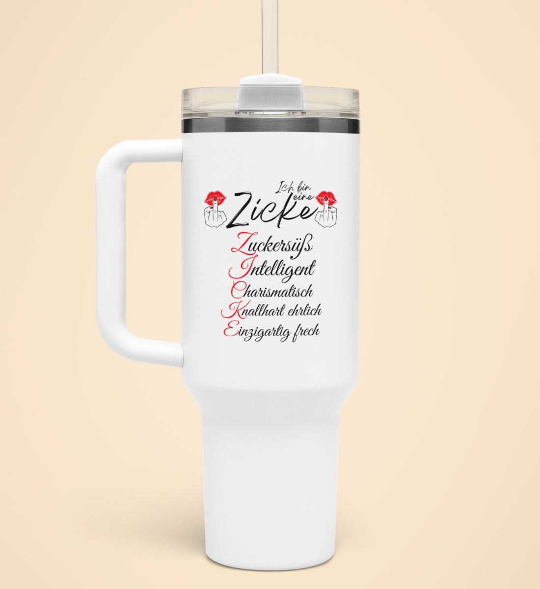 ICH BIN EINE ZICKE | Thermobecher mit Henkel