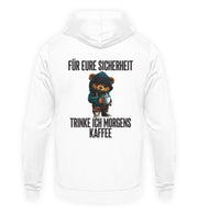 SICHERHEIT KAFFEE TEDDY Rückendruck Unisex Hoodie