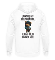 TEDDY SCHLÄFT NIE Rückendruck Unisex Hoodie