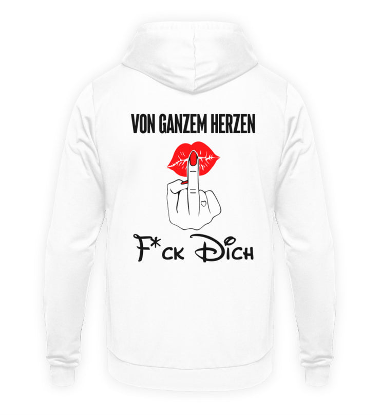 VON GANZEM HERZEN KUSS Rückendruck Unisex Hoodie