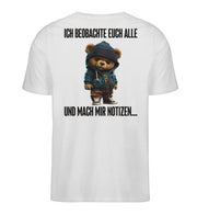 BEOBACHTEN TEDDY Rückendruck V-Ausschnitt Shirt