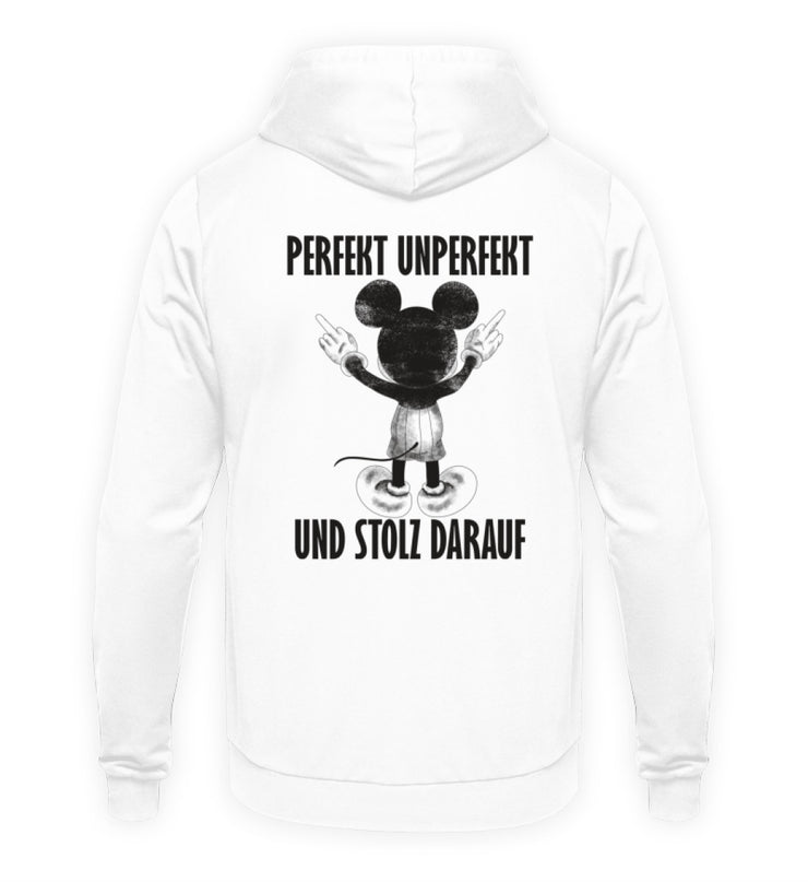 PERFEKT UNPERFEKT MAUS Rückendruck Unisex Hoodie