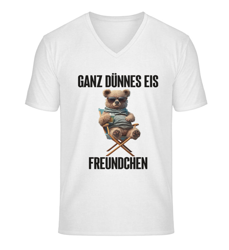 GANZ DÜNNES EIS Vorderdruck V-Ausschnitt Shirt