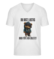 DU BIST LUSTIG TEDDY Vorderdruck V-Ausschnitt Shirt