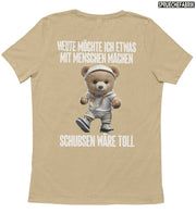 SCHUBSEN TEDDY WEIß Rückendruck T-Shirt