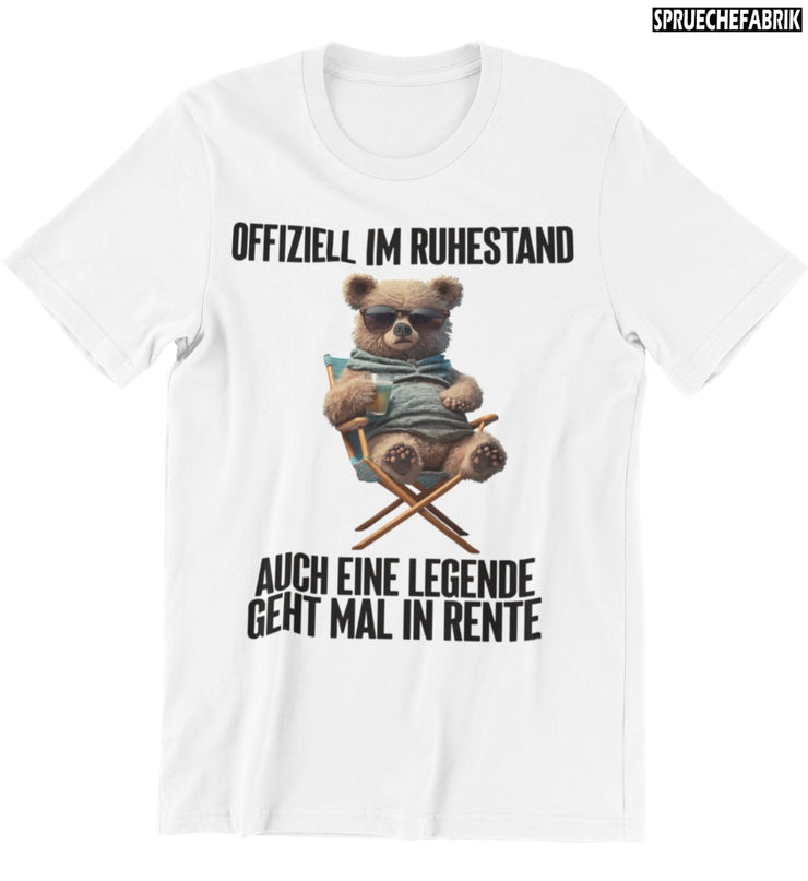 OFFIZIELL IM RUHESTAND TEDDY Vorderdruck T-Shirt