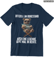 OFFIZIELL IM RUHESTAND TEDDY Vorderdruck T-Shirt