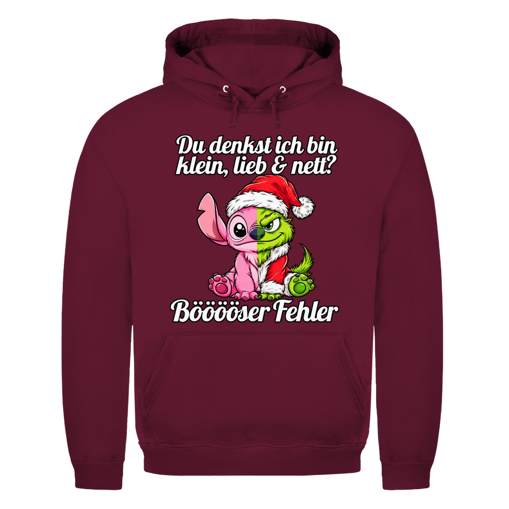 KLEIN LIEB & NETT GRITCH PINK | Basic Hoodie Unisex — Bordeaux