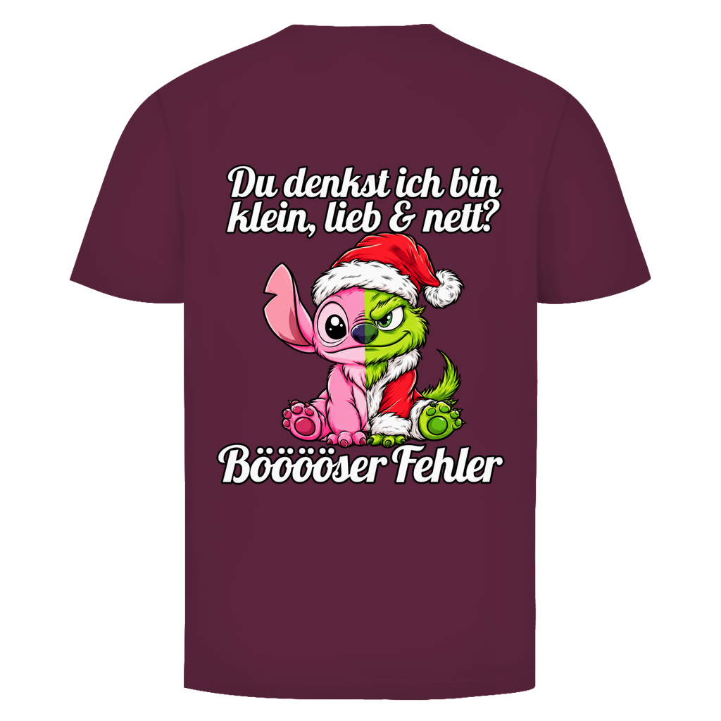 KLEIN LIEB & NETT GRITCH PINK Rückendruck | Shirt Unisex — Bordeaux