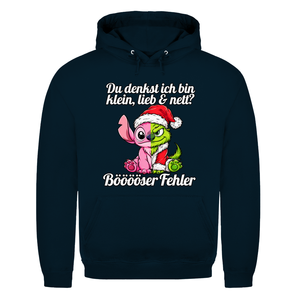 KLEIN LIEB & NETT GRITCH PINK | Basic Hoodie Unisex — Navy Blau