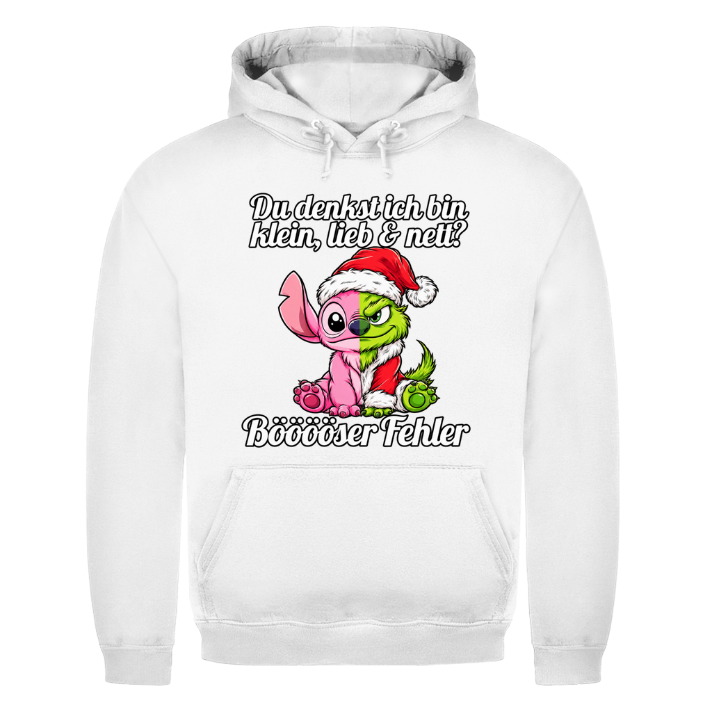 KLEIN LIEB & NETT GRITCH PINK | Basic Hoodie Unisex — Weiß