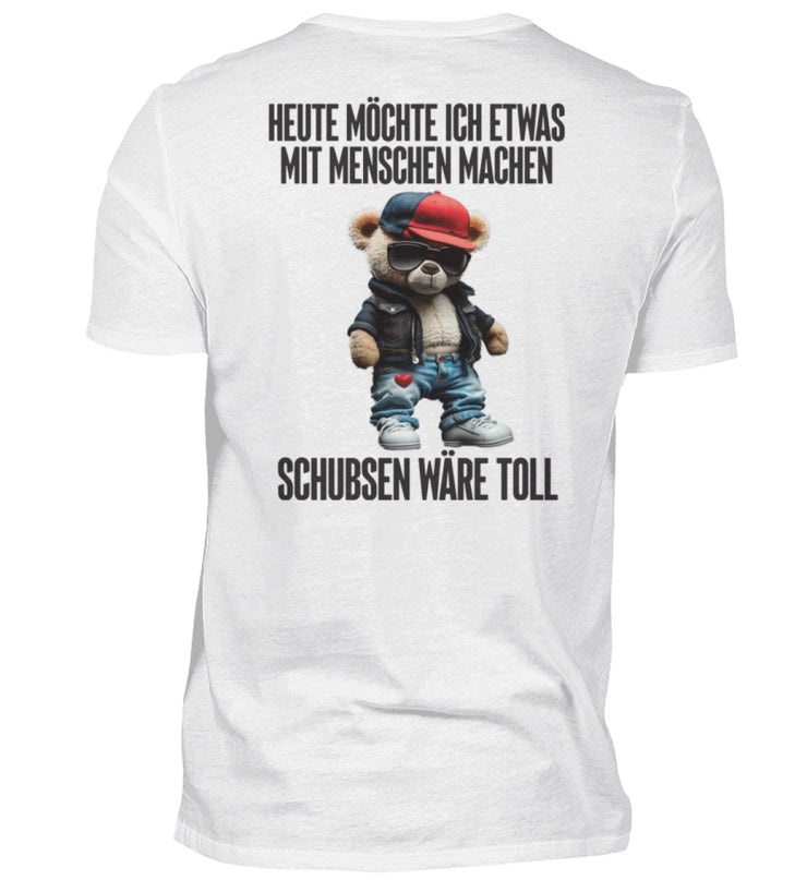 SCHUBSEN TEDDY Rückendruck Herren V-Ausschnitt Shirt