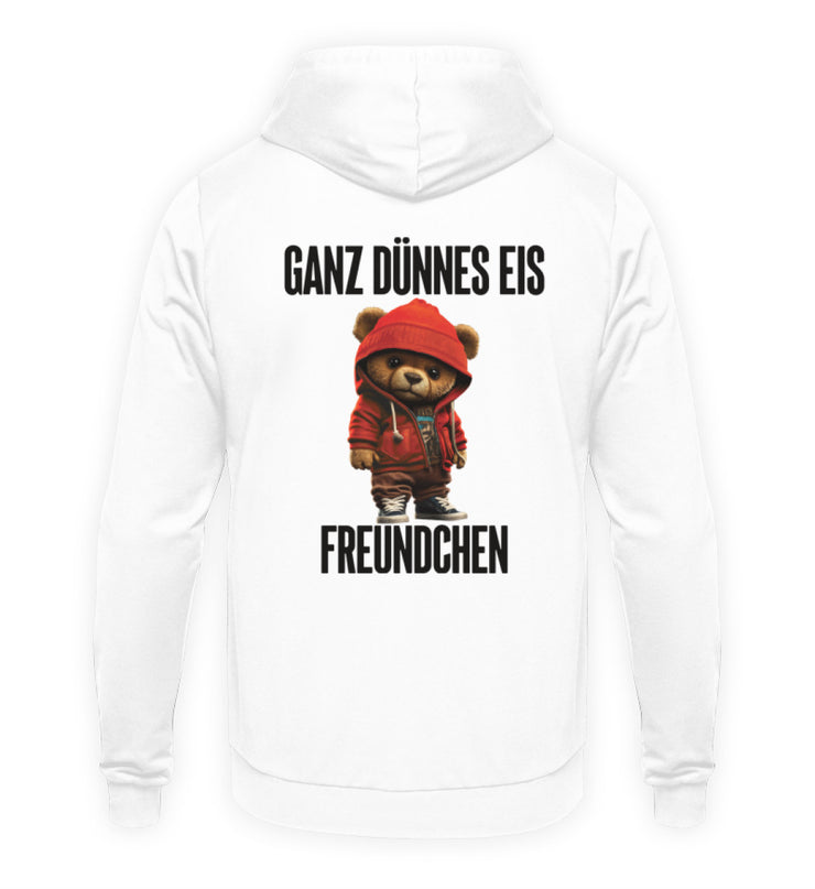 GANZ DÜNNES EIS TEDDY ROT Rückendruck Unisex Hoodie