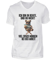 VIEL SPASS AUF ARBEIT TEDDY Vorderdruck Herren V-Ausschnitt Shirt