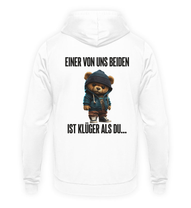 KLÜGER ALS DU TEDDY Rückendruck Unisex Hoodie