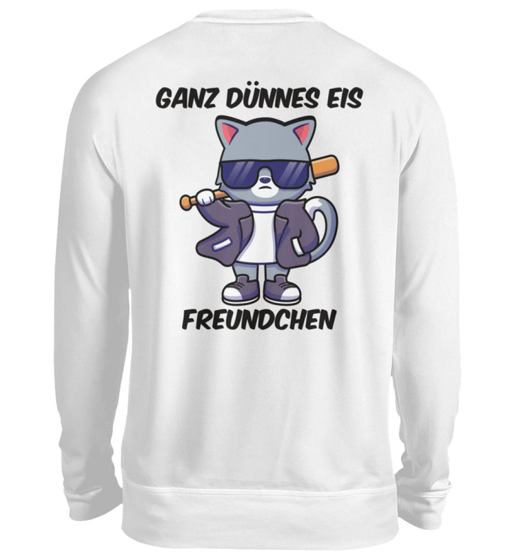 GANZ DÜNNES EIS FREUNDCHEN KATZE Backprint Sweatshirt