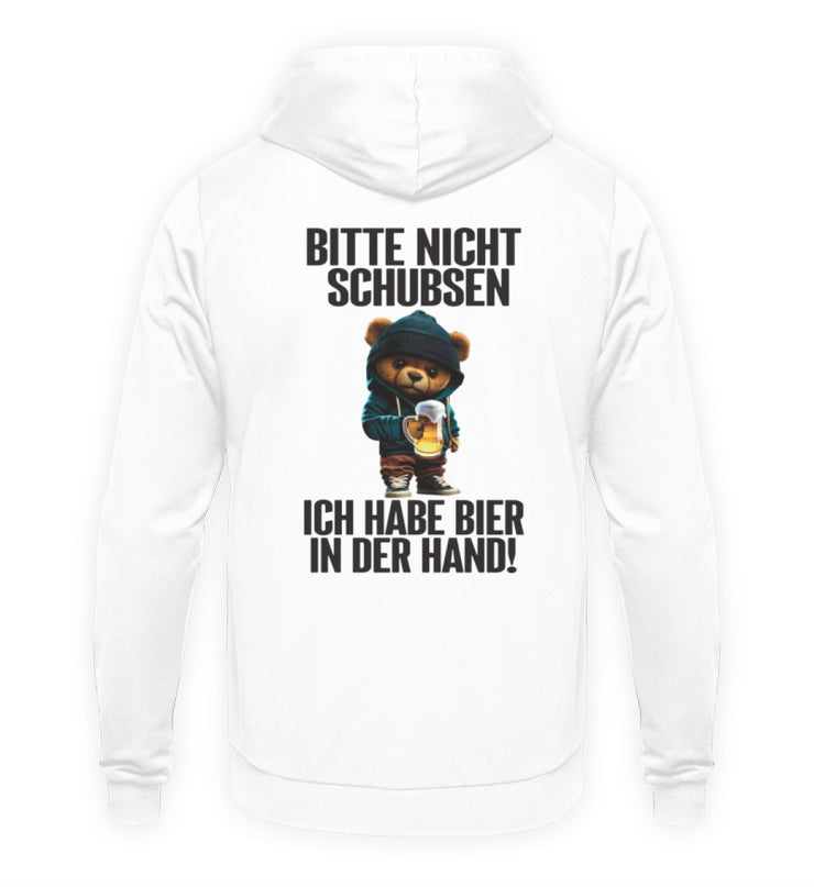 BITTE NICHT SCHUBSEN TEDDY Rückendruck Unisex Hoodie