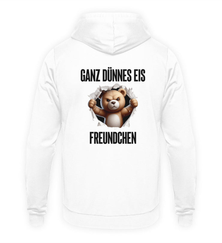 DÜNNES EIS BÄR Rückendruck Unisex Hoodie