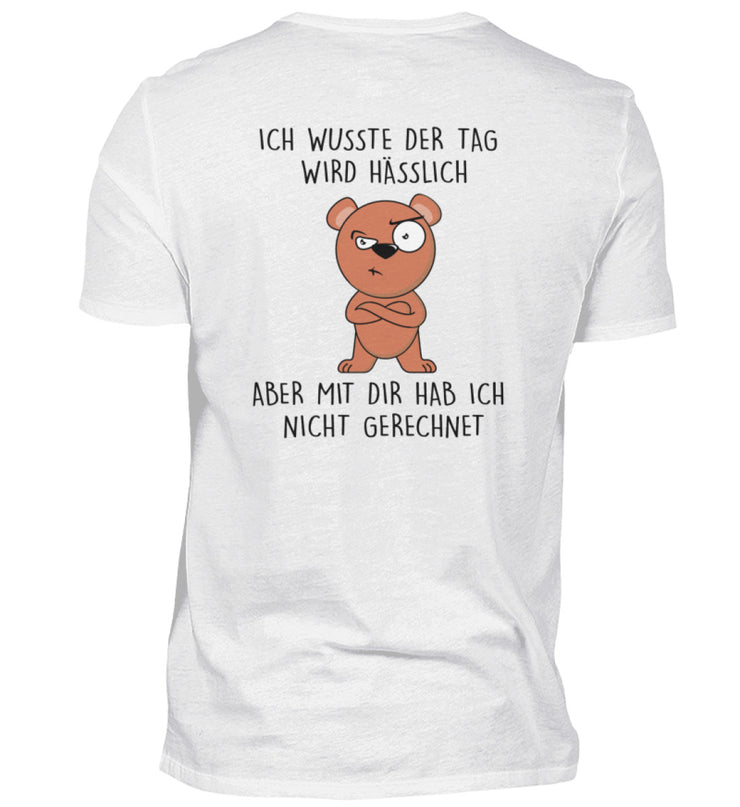 ICH WUSSTE DER TAG WIRD HÄSSLICH Backprint V-Neck Shirt