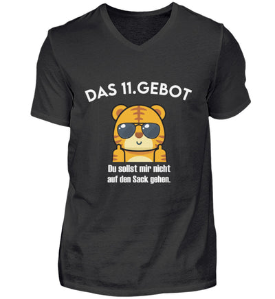 DAS 11. GEBOT DU SOLLST MIR NICHT AUF DEN SACK GEHEN V-Neck Shirt - Spruechefabrik